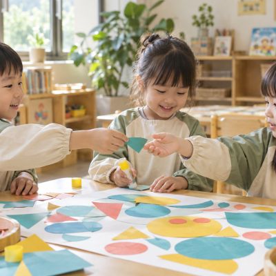 選一個顏色、貼上一個形狀，慢慢拼出自己的故事。