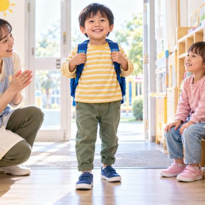穿好鞋、收好書包，帶著自信的笑容迎接新的一天。