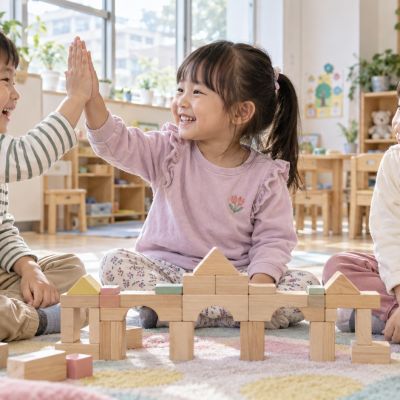 在輪流、等待與分享中，慢慢學會和朋友開心相處。