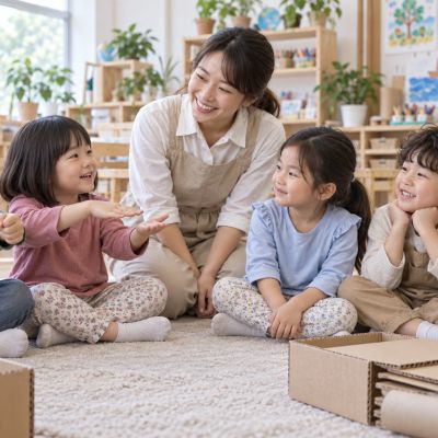 你想去哪裡：孩子圍坐分享搭車、坐船的經驗，從生活故事找靈感。