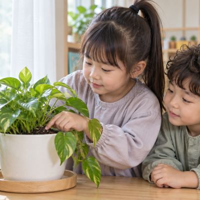 今天先摸摸土：隔天再來照顧時，孩子先檢查土壤，不急著一直澆水。