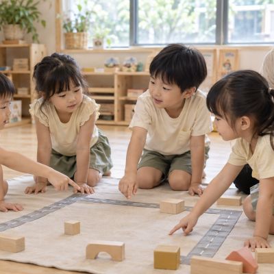 你想蓋房子，我想做道路；孩子們一起討論城市的模樣。