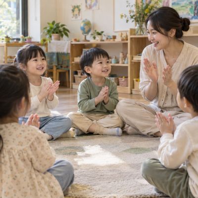 圍坐在一起唱早安歌，期待今天會發生的每一件小事。