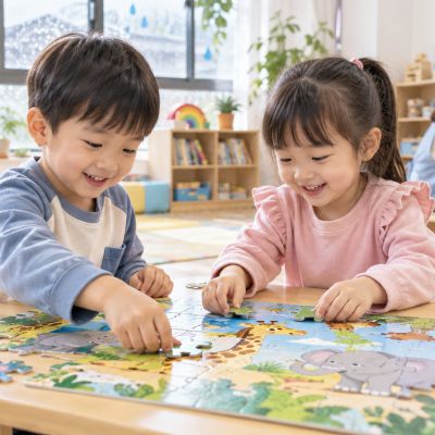 你找這一片、我找那一片，拼圖也能一起完成。